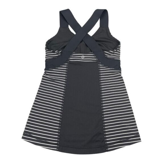 LULULEMON Push Ur Limits Tank Womes Size 4 Parallel Stripe Black White - Picture 7 of 9